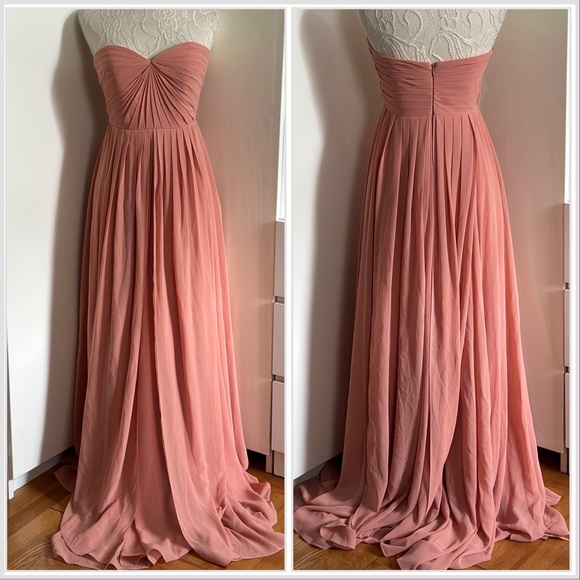 Jenny Yoo Annabelle Bridesmaid Dress in Begonia Pink sz 2 - Picture 2 of 11
